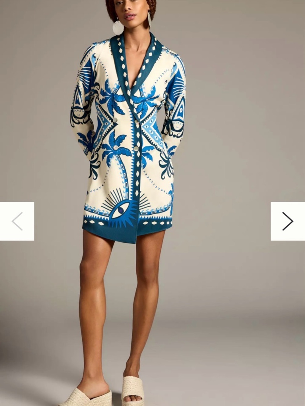 Farm Rio Long-Sleeve Blazer Dress